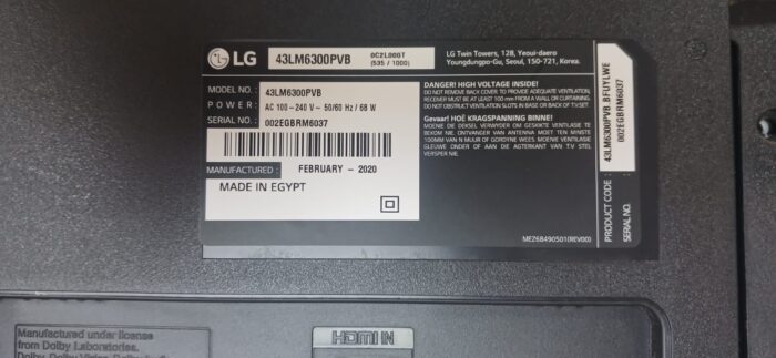 ⁦حوض كامل ال جي 43 بوصه موديل LG 43LM6300PVB بدون البوردات⁩ - الصورة ⁦5⁩