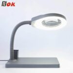 ⁦مكبر مكتب زجاجي مع مصباح ليد قابل للتعديل⁩ - الصورة ⁦2⁩