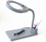 ⁦مكبر مكتب زجاجي مع مصباح ليد قابل للتعديل⁩ - الصورة ⁦5⁩